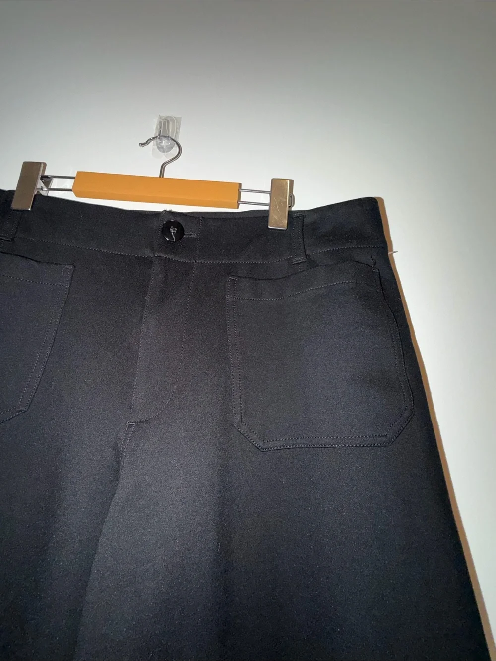 Anthropologie Maeve Ponte wide leg Colette crop black 16 capri minimal neutral - Picture 6 of 10